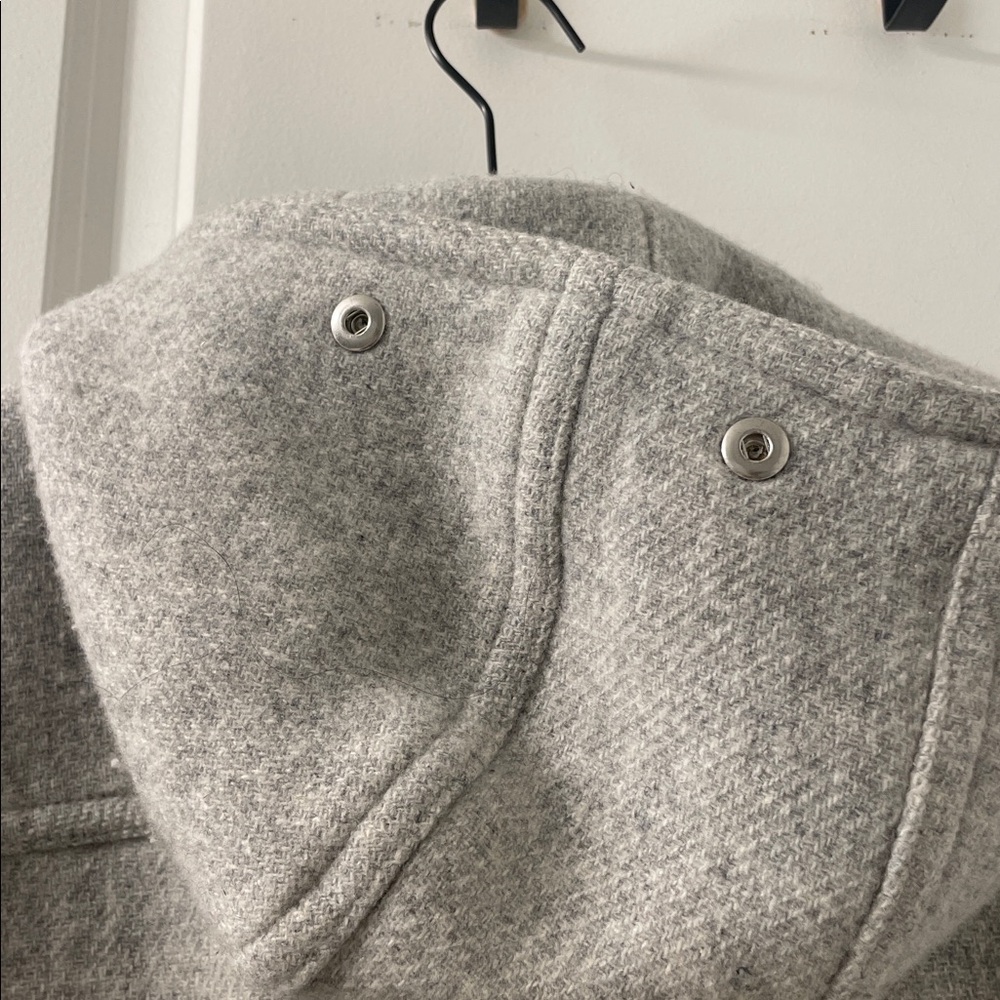 SALE! J. Crew Light Gray Italian Wool Hooded Coat Size 0 - Picture 7 of 8